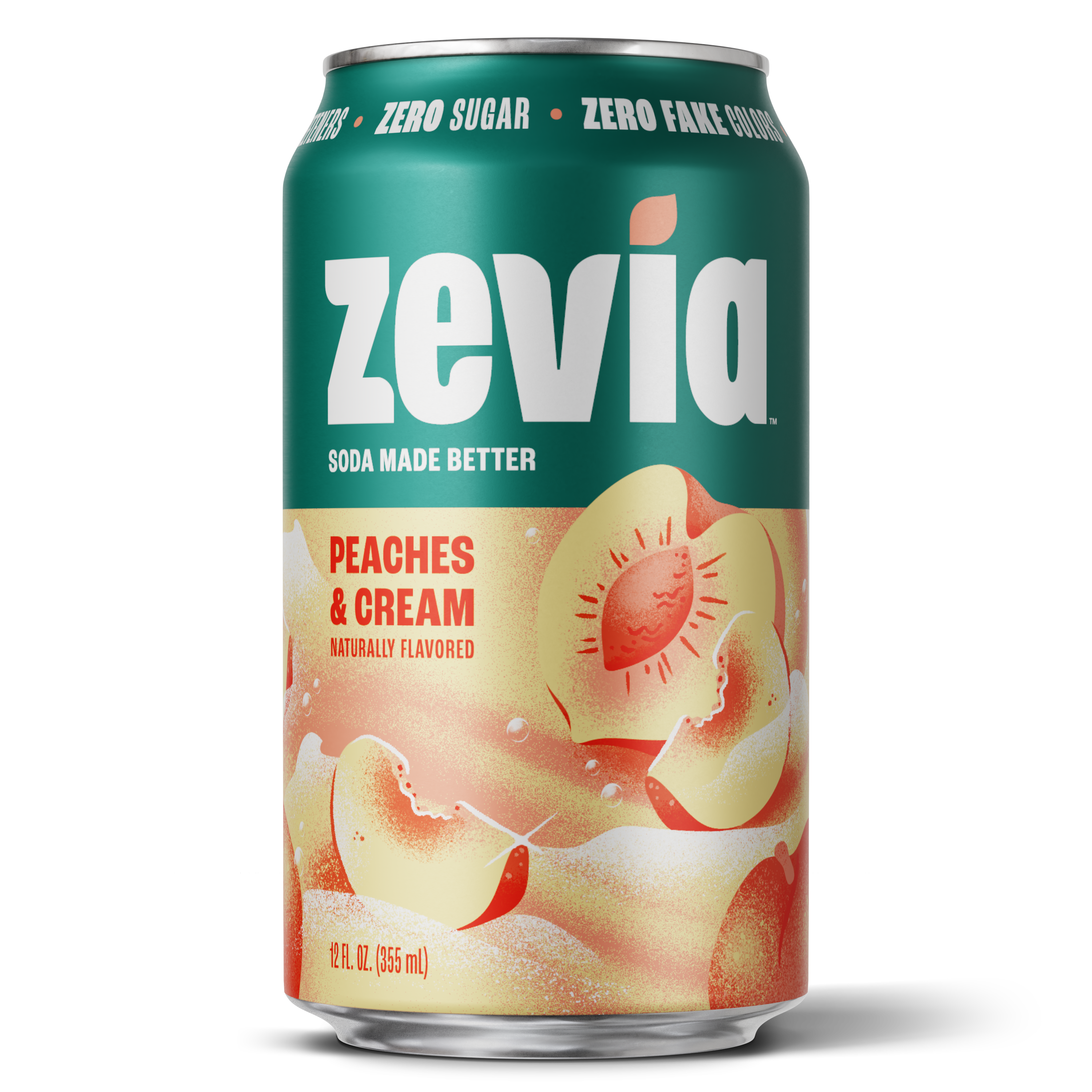 Zevia Peaches and Cream soda can