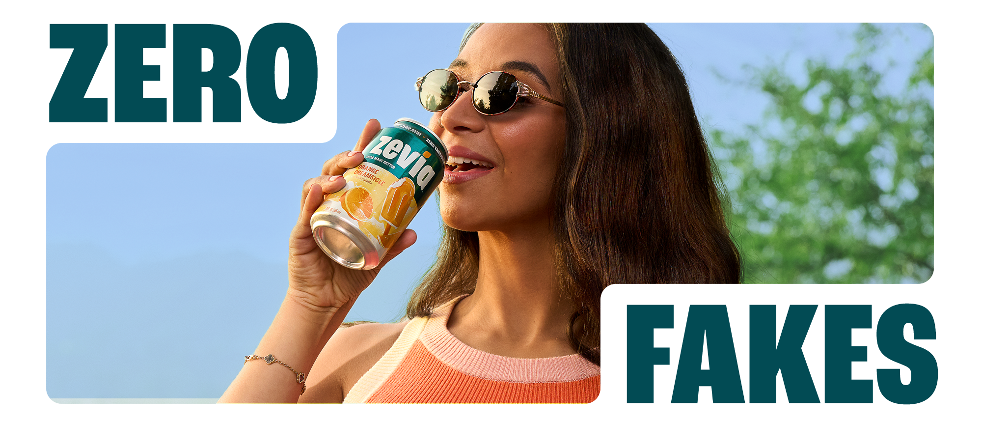 Zevia zero fakes brand artwork